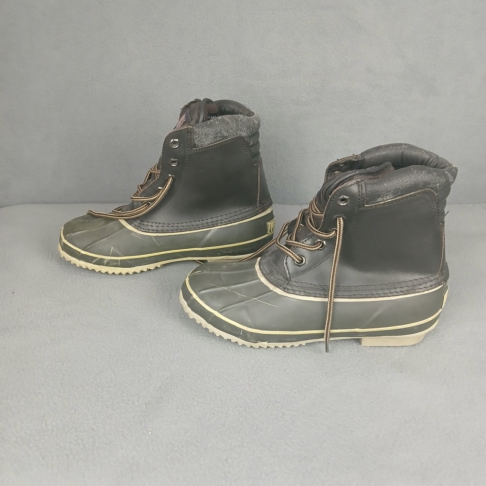 Touchsport Footwear Thermolite Duck Boots Womens 5 Brown Leather Waterproof